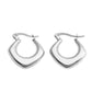 MARIYA Squared Rounded Hoop 
Earrings Silver - ResidentFashion