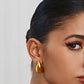 Gold Mega Tear Drop Hoopish Earrings - ResidentFashion