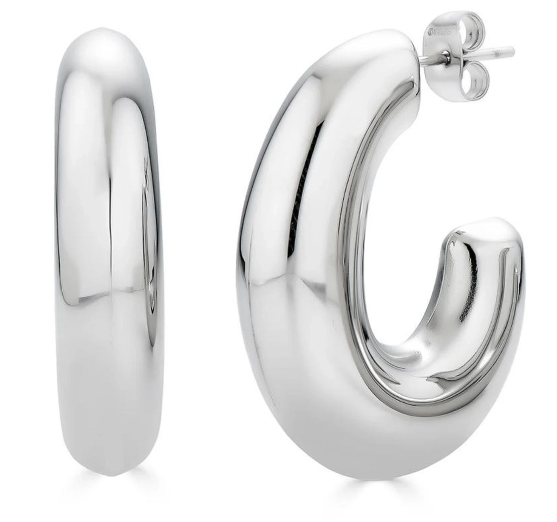 Hollow Hoop Steel Earrings