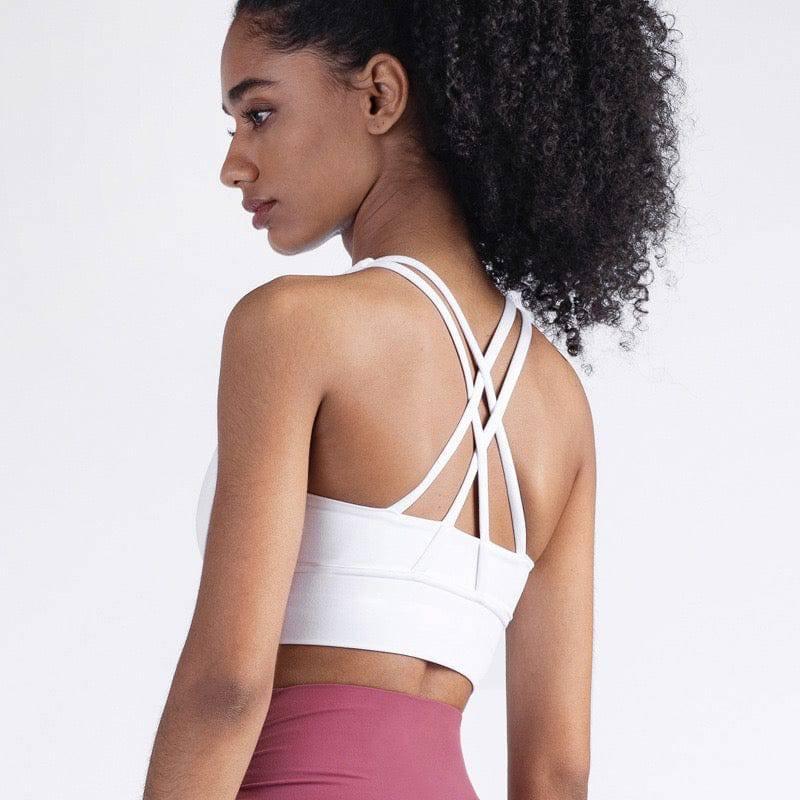 Strappy back 2024 sports bra