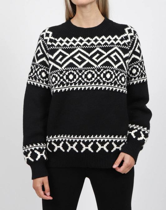 BTL Fair Isle Knit Sweater in Black | Stylish & Oversized