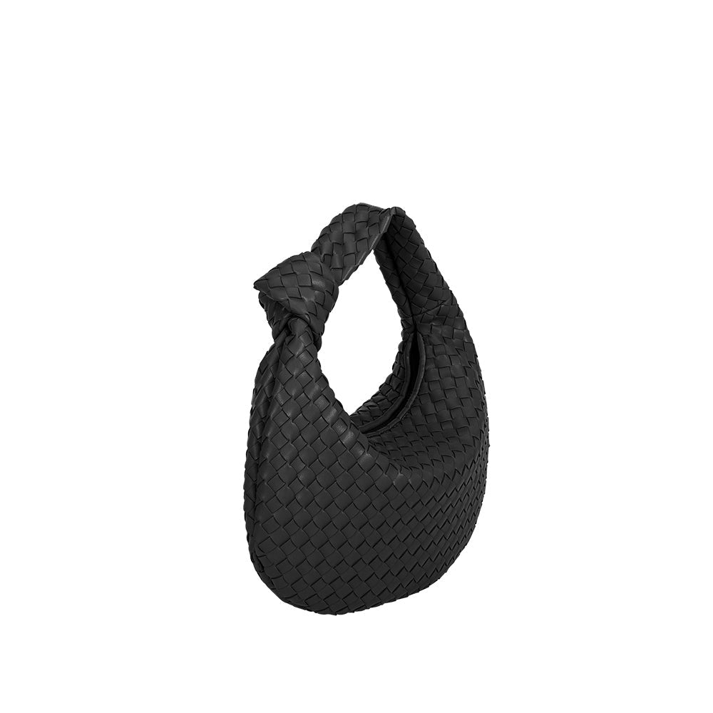 Etta Woven Round Top Handle Shoulder Bag