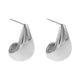 Chunky Look Light Weight Tear Drop Stud Earrings | Silver Tone