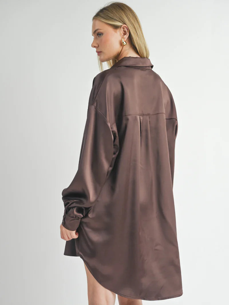 Flawless Oversized Shirt Dress Sage the Labe