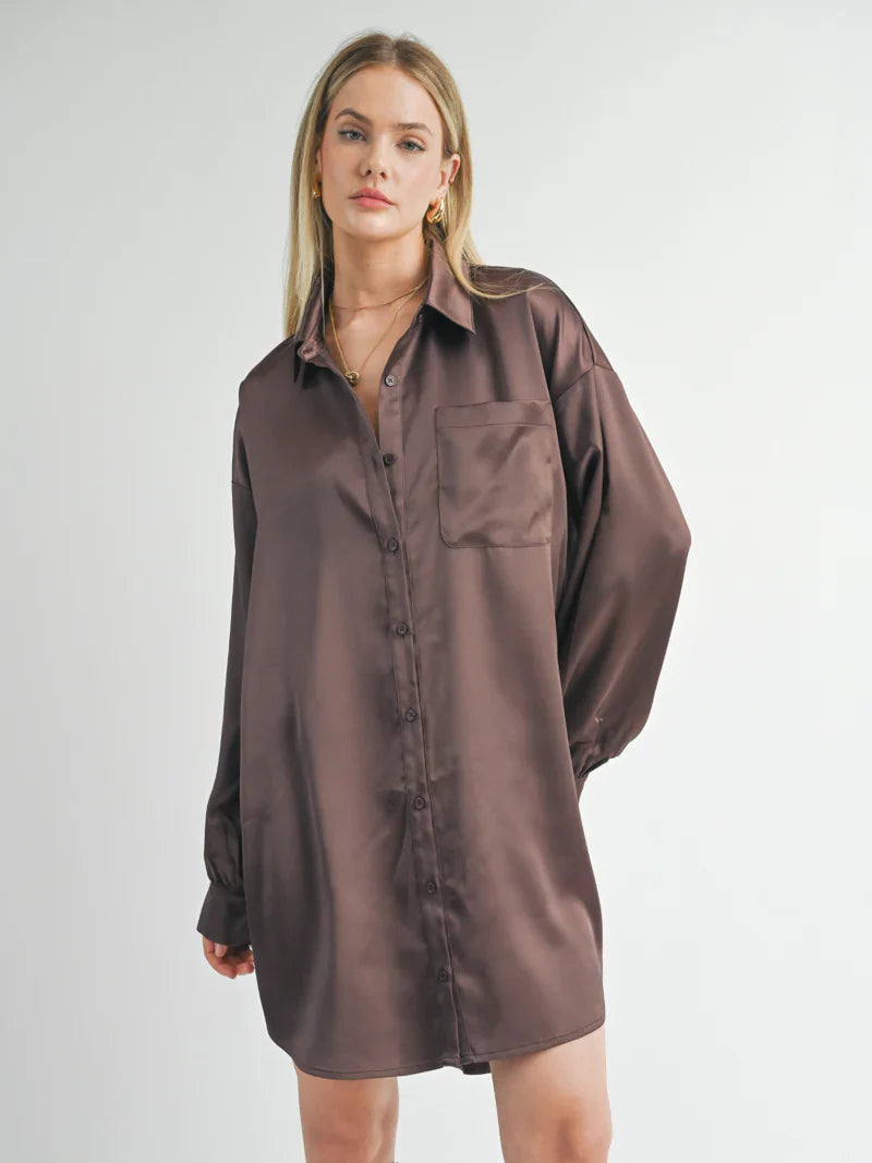  Flawless Oversized Shirt Dress Sage the Labe