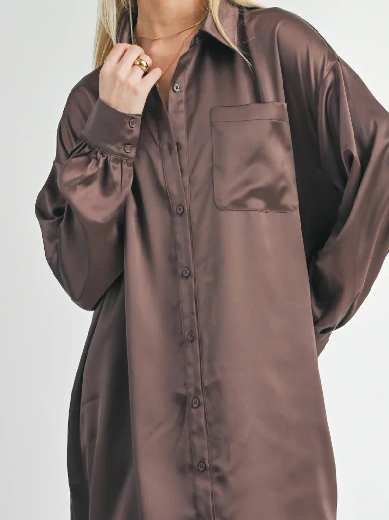 Flawless Oversized Shirt Dress Sage the Labe