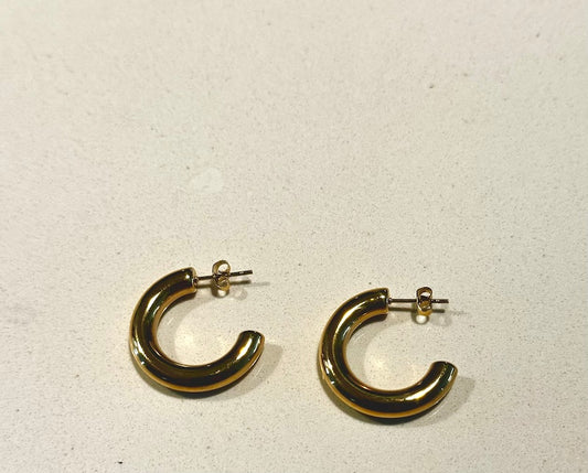 Gold Hollow Hoop Earrings