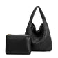 Women's woven vegan leather bag