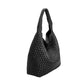 Women's woven vegan leather tote bag