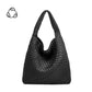 Women's woven vegan leather tote bag