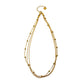 Triple Snake-Skin Chain Layered Necklace with Ball-Bead Accents