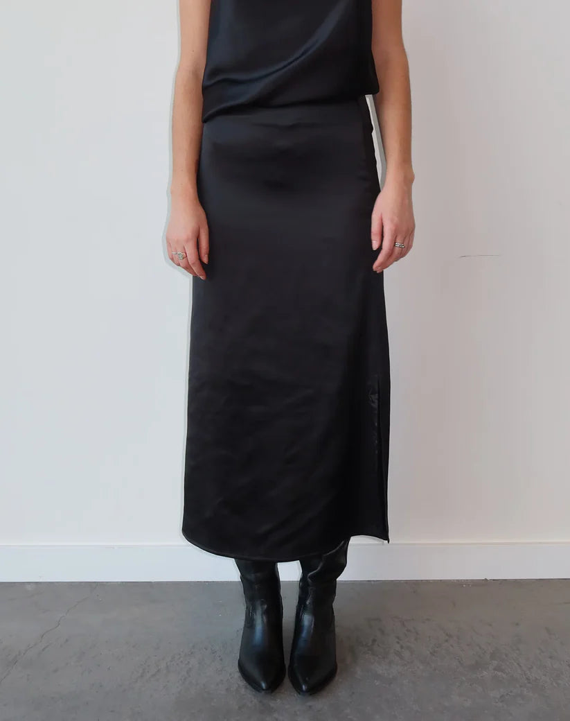 Satin Maxi Slip Skirt - ResidentFashion