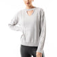 Women's silver cut-out sweater