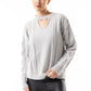 Women's silver cut-out sweater