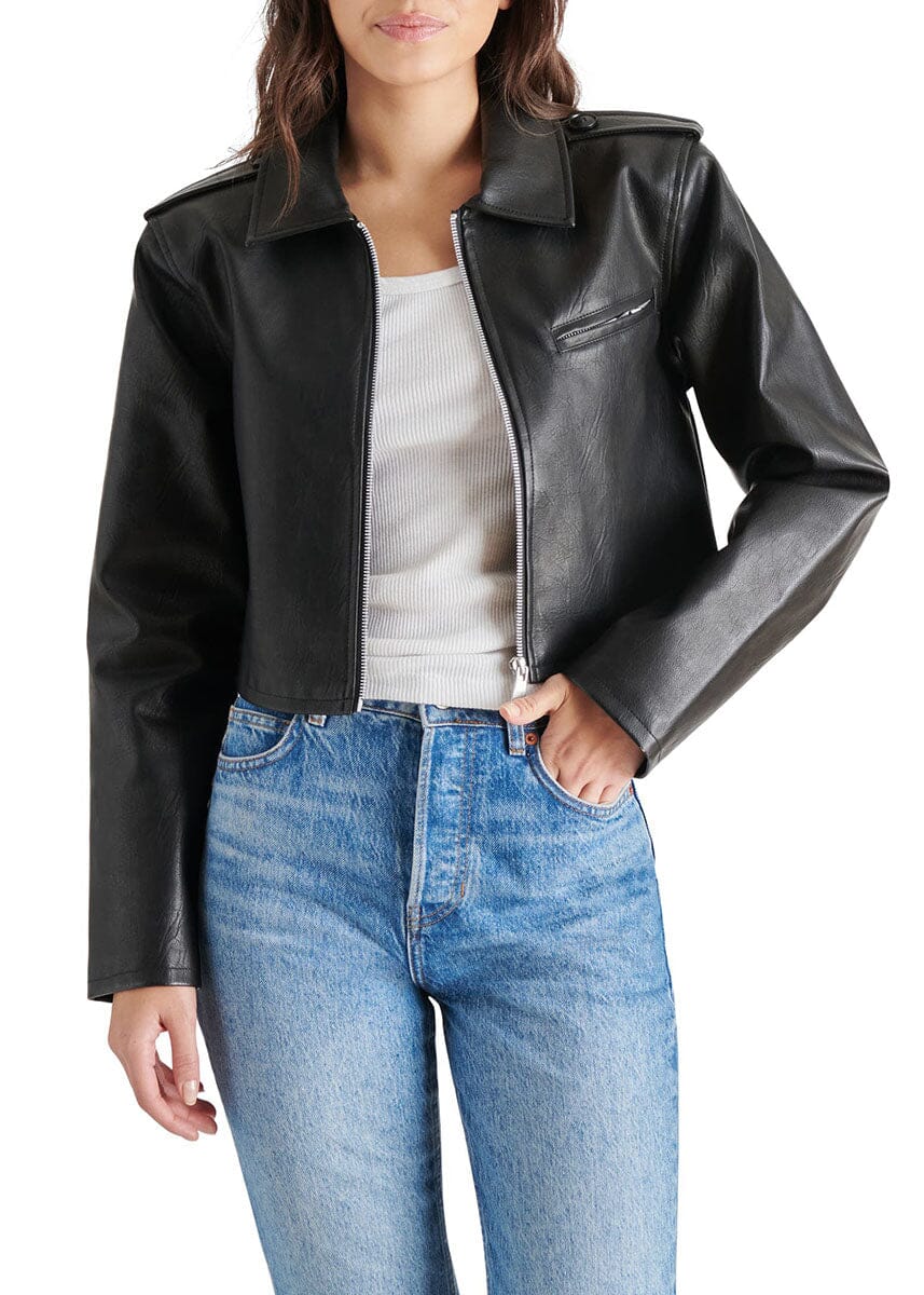 Cropped Leather Jacket | Steve Madden