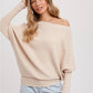 Asymmetrical Open Shoulder Dolman Pullover - ResidentFashion