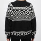 Fair Isle Knit Sweater in Black - ResidentFashion