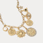 Coin and Charm Necklace Moon and Sun Charms - ResidentFashion