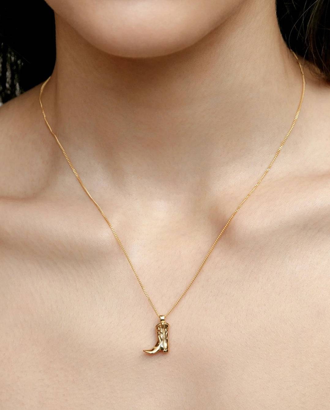 Cowgirl Dainty Boot Necklace - ResidentFashion